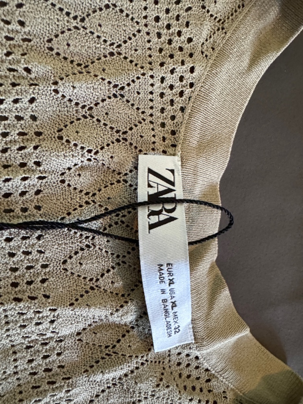 Zara Openwork Knit Tank Top in Beige - Picture 3 of 5